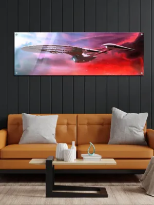 Star Trek USS Enterprise-D in Celestial Nebula Wall art