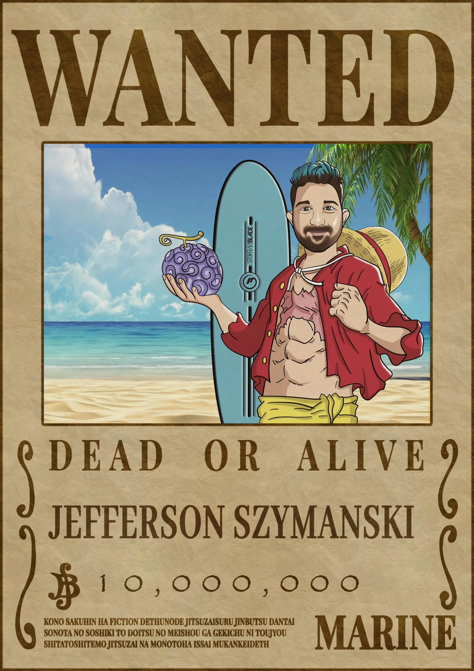 Create Your Own Wanted One Piece Custom Poster