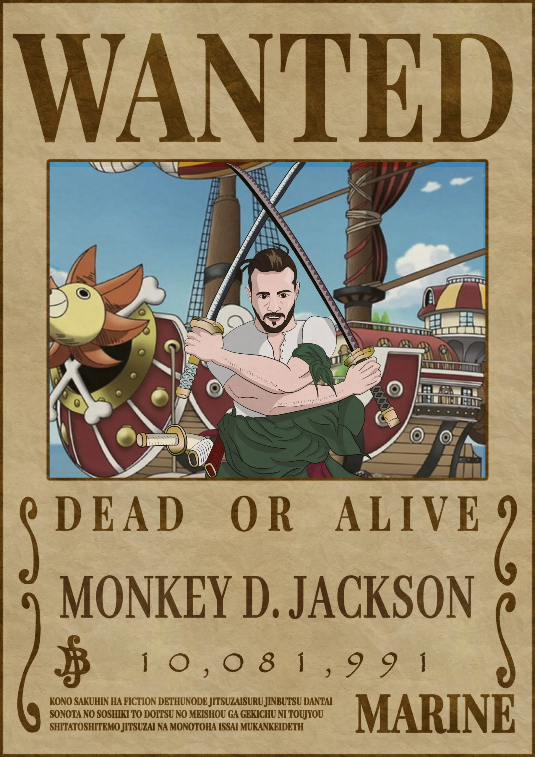 Custom One Piece Wanted Poster from photo  Custom Pirate Wanted Poster -  Utoon Custom Portraits From Photos